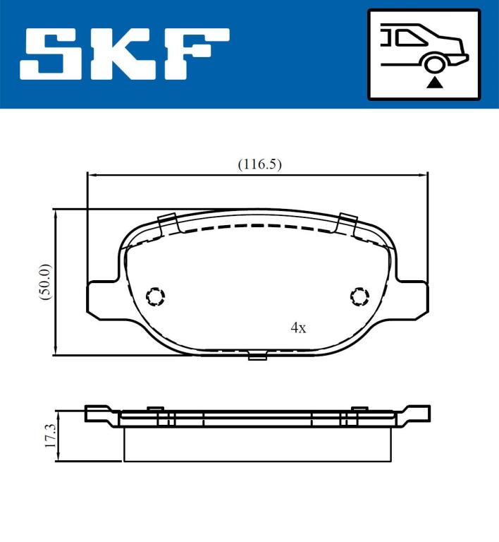 Jogo de 4 pastilhas de travão SKF ref. VKBP 90972